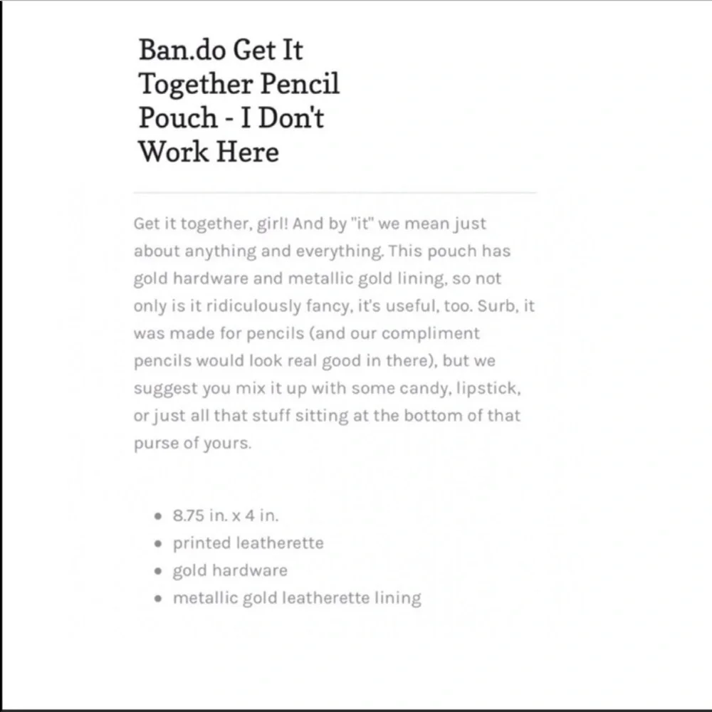 Ban.do Get it Together Pencil Pouch- I don’t work here